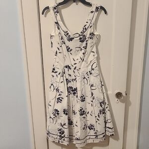 White House Black Market Black and White Floral Mini Dress